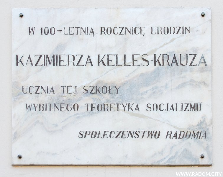 Radom. Tablica Kazimierza Kelles-Krauza - Kolegium Pijarów.