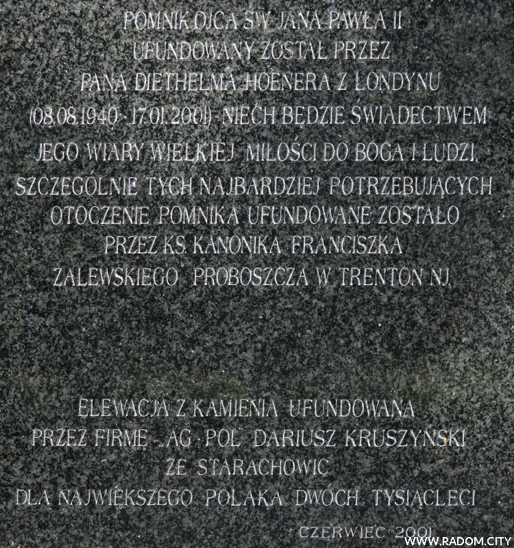 Radom. Pomnik Jana Pawła II.
