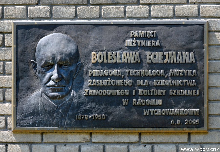 Radom. Tablica Bolesława Egiejmana.