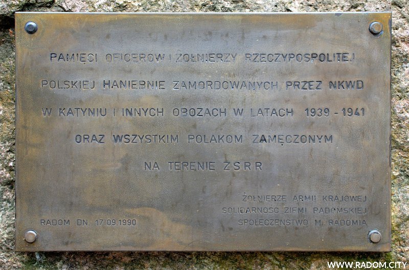 Radom. Pomnik Zamordowanych przez NKWD.