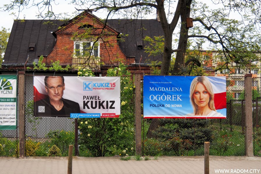 Radom. Bannery wyborcze przy ul. Kelles-Krauza.