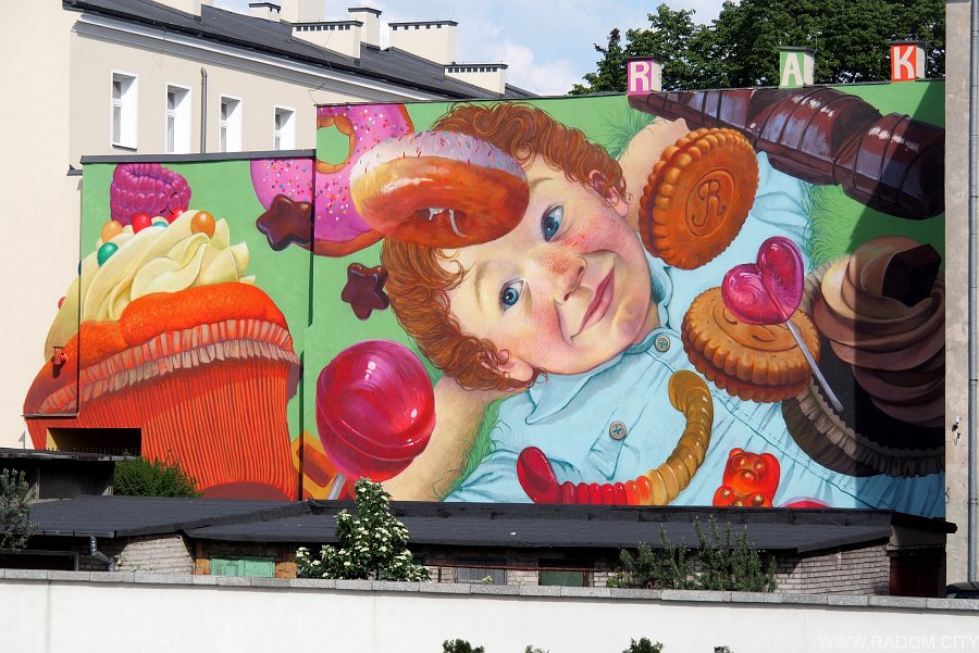 Radom. Natalia Rak - mural Dyzio marzyciel.