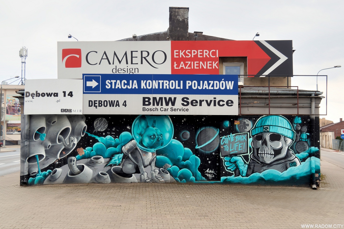 Radom. Mural - róg Limanowskiego i Dębowej.