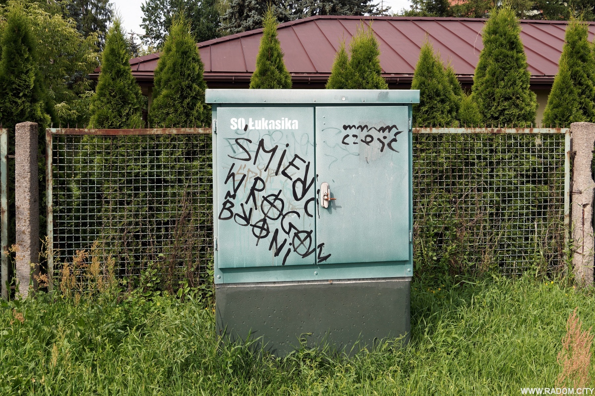 Radom. Napis przy Łukasika.