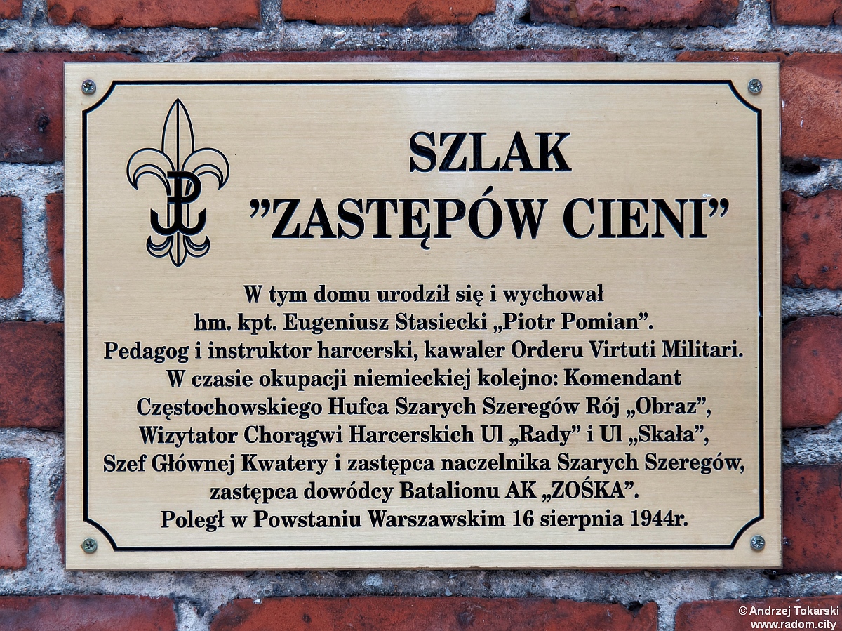 Radom. Tablica Włodzimierza Pujanka.